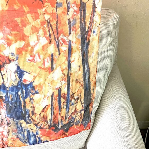 Autumn Red/Orange "Chiffon" Rectangular Scarf/Shawl (42 X 74) - Picture 7 of 14